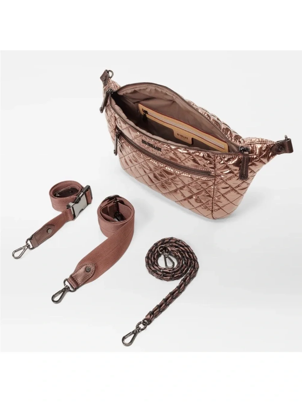 Copper Metallic lacquer Crosby sling bag